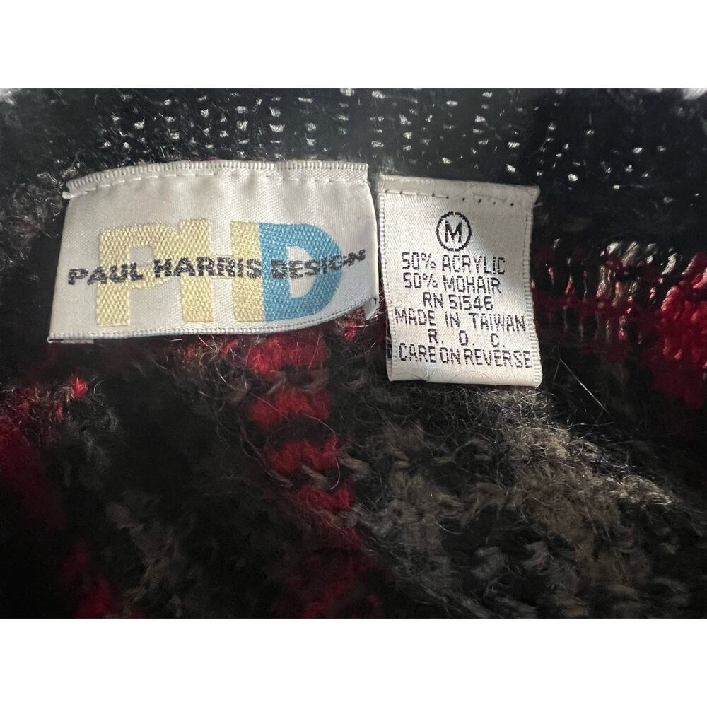 Paul Harris Design Womens Mohair Blend Plaid Cardigan Sweater M Preppy Academia - Picture 6 of 7